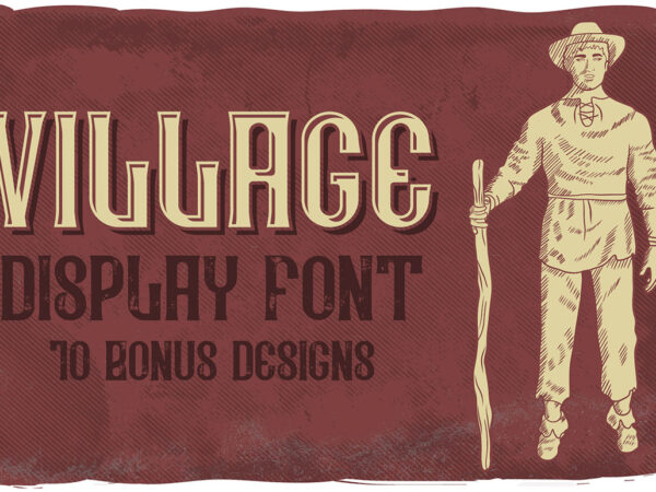 Village font t shirt vector art