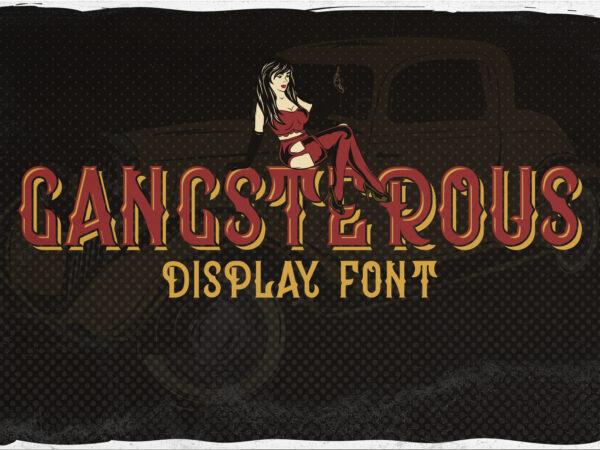 Gangsterous font t shirt design template