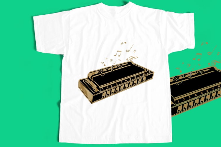 20 Best Harmonica T-Shirt Design Bundle For Commercial Use