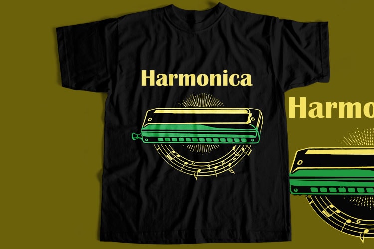 20 Best Harmonica T-Shirt Design Bundle For Commercial Use