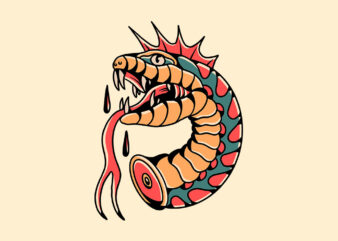 punk snake t shirt illustration