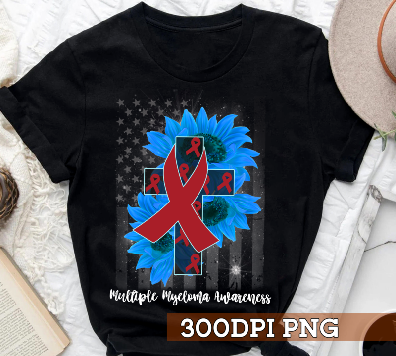 Sunflower Multiple Myeloma Awareness American Flag Buy tshirt designs