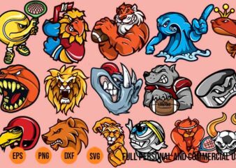 58 MASCOTS VECTOR Sport Designs Ready For Print PNG