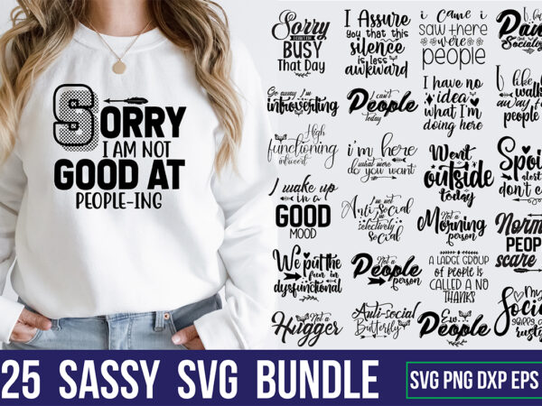 Sassy svg bundle t shirt template vector