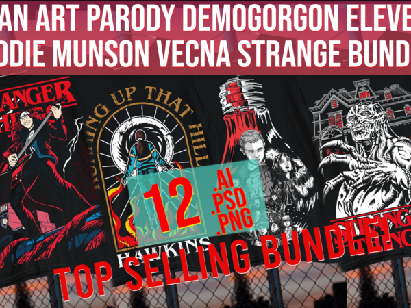 Fan art parody demogorgon eleven eddie munson vecna ruth strange top seller bundle t shirt graphic design