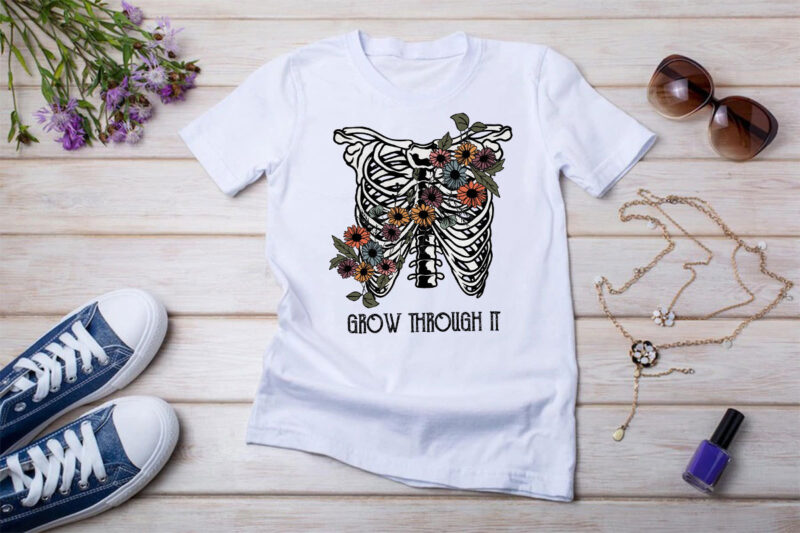 Skeleton And Plants Sublimation Bundle For Tshirt Design