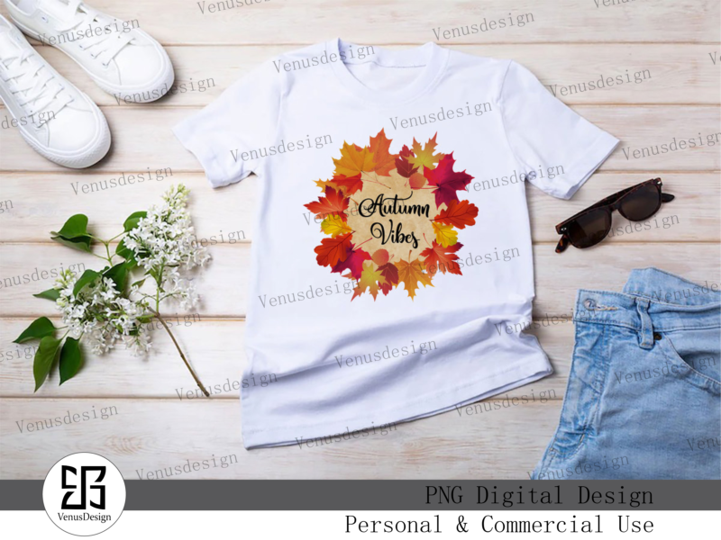 Autumn Vibes Letter Sublimation, Tshirt Design