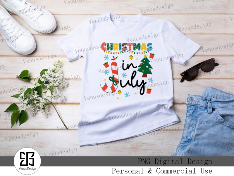 Christmas In July Sublimation Bundle Tshirt Design