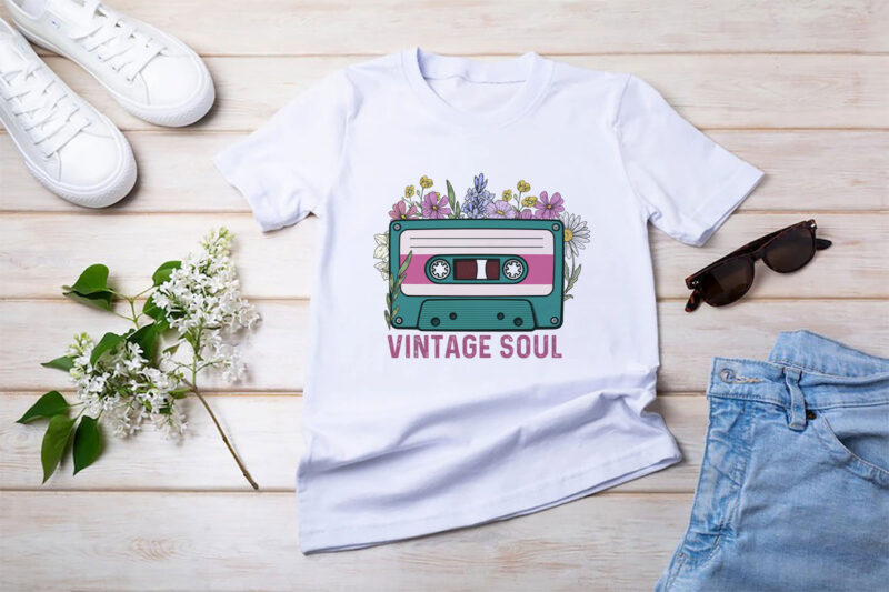 Retro Wildflower Sublimation Bundle Tshirt Design