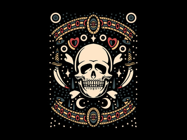 skull dagger flash t shirt template vector