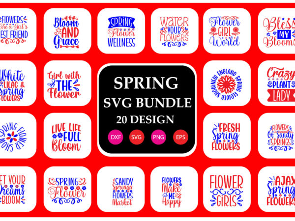 Spring svg bundle t shirt template vector