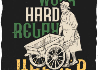 A woman carrying a carriage, t-shirt design
