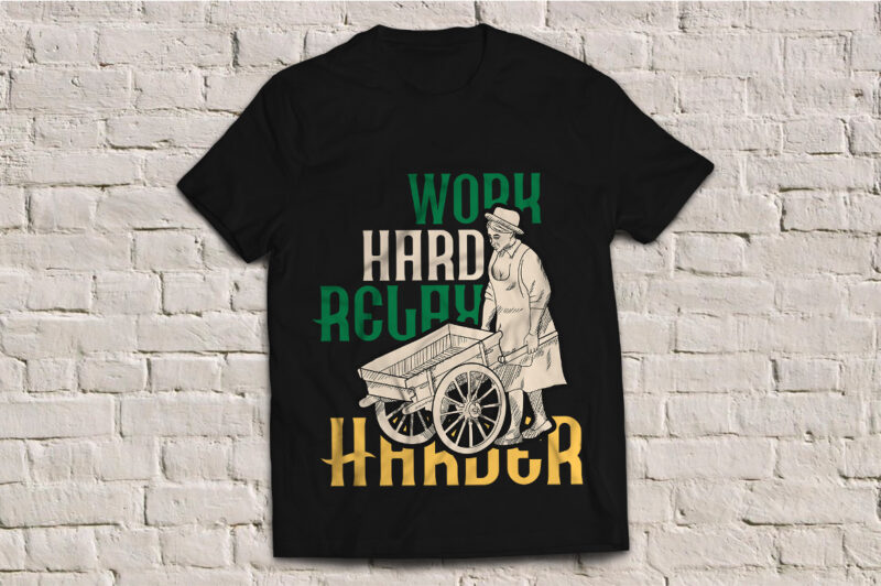 A woman carrying a carriage, t-shirt design