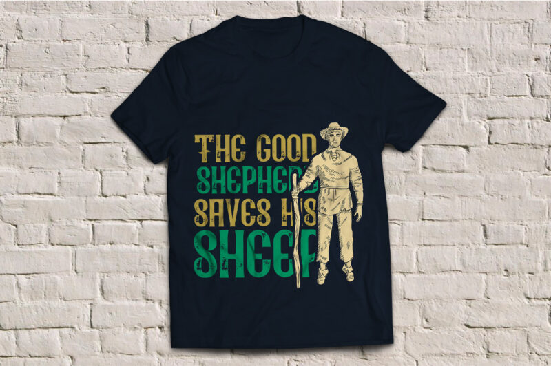 A shepherd with a stick, t-shirt design