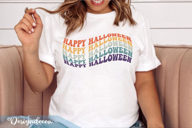 Retro Halloween PNG Sublimation T-shirt Designs Bundle