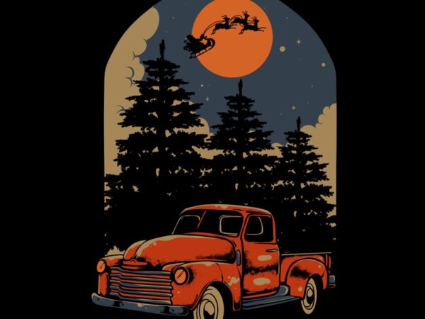 Christmas truck t shirt vector file