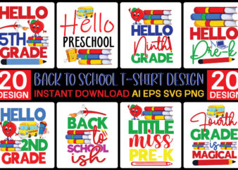 Back To School T-shirt Design , T-Shirt Design,Teacher SVG Bundle, school svg, teacher svg, first day of school, svg bundle, kindergarten svg, back to school svg, cut file for cricut,