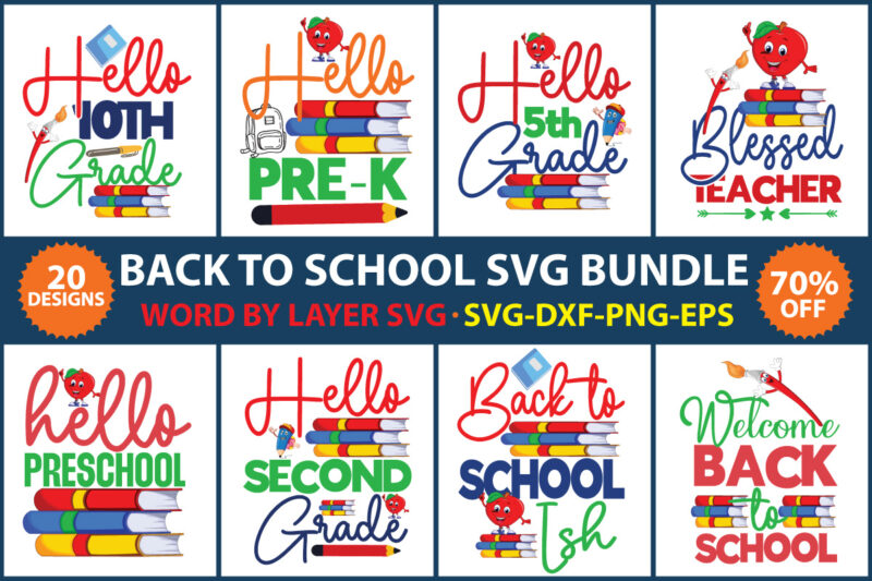 Back to School Vector t-shirt design, Back to school design, Back to school svg bundle,Back to school shirts svg bundle,first day of school svg,teacher svg,happy back to school svg,Back to
