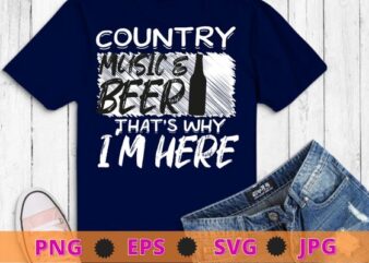 Country Music and Beer Funny Drinking Shirt design svg, Women Summer Vacation, Vintage Country Shirts