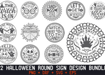 Halloween Round Sign Design Bundle
