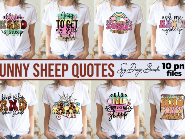 Funny sheep quotes svg design bundle
