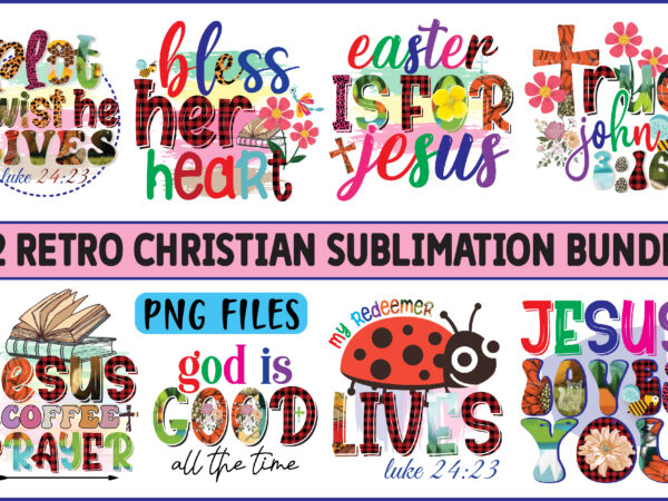 Retro christian sublimation bundle t shirt design online