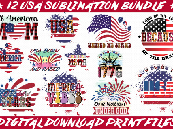 American sublimation bundle 4th of july t shirt vector