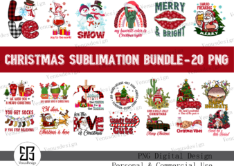 Christmas Sublimation Bundle- 20 PNG