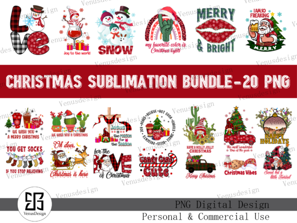 Christmas sublimation bundle- 20 png t shirt vector file
