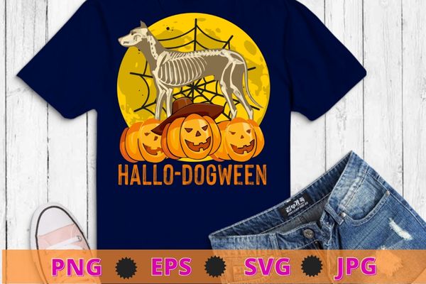 Happy hallo dogtween Funny dog Halloween Skeleton Kids Girls T-Shirt design svg, hallo dogtween, dogween,cat Skeleton png, Halloween eps