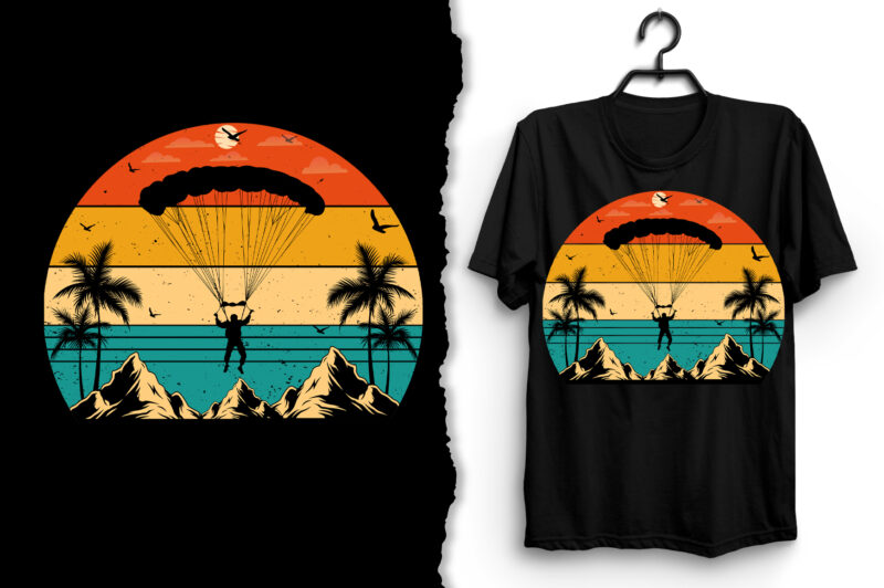 Retro Vintage Sunset T-Shirt Design Graphic Vector Bundle