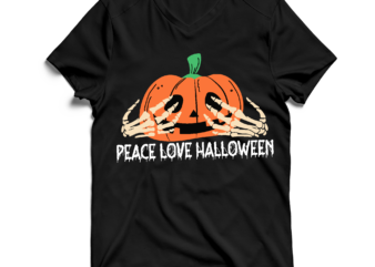 Peace Love Halloween T-Shirt Design , Peace Love Halloween SVG Cut File , Halloween SVG Design , Halloween SVG Bundle , Halloween SVG Design Bundle , Halloween Bundle , Scary