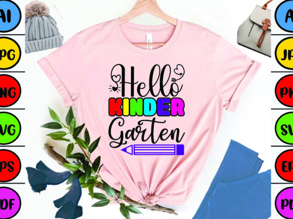 Hello kinder garten graphic t shirt