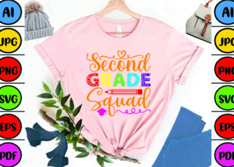 Second Grade Squad t shirt template vector