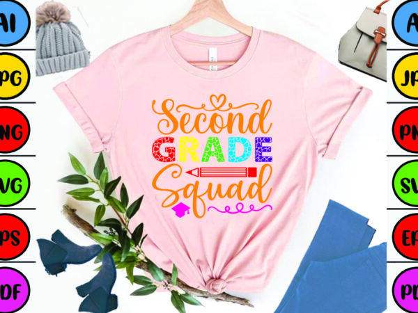 Second grade squad t shirt template vector