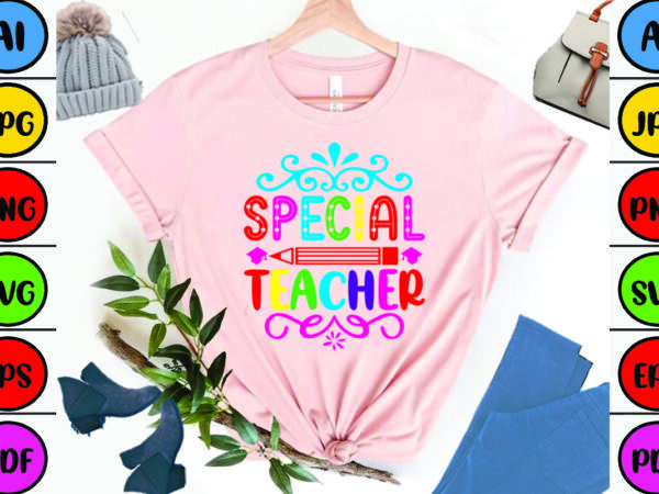 Special teacher t shirt template vector