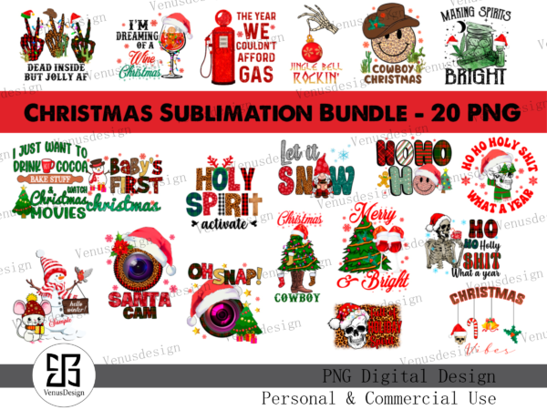 Christmas sublimation bundle- 20 png t shirt vector file