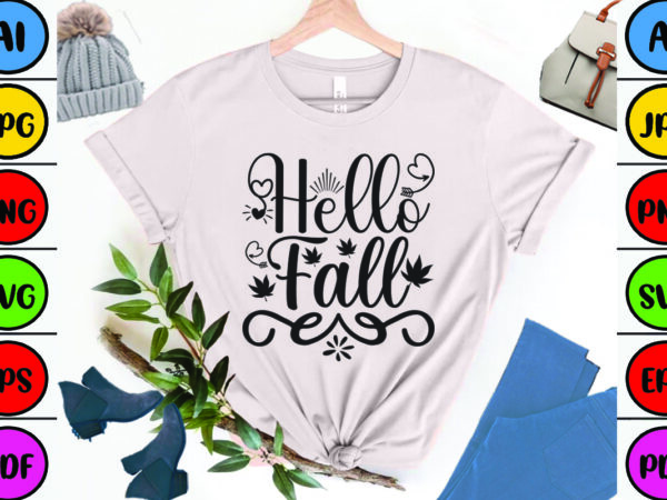Hello fall graphic t shirt