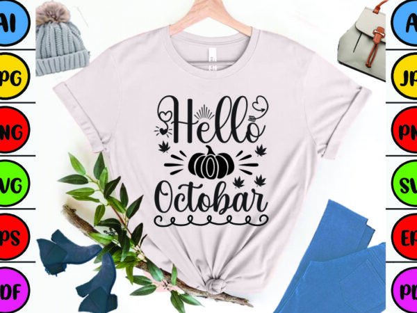 Hello october graphic t shirt