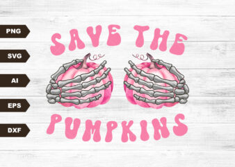 save the pumpkins, pink pumpkins, breast cancer awareness PNG, PNG file, digital download, digital image, sublimation design, breast cancer