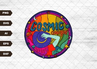 Cosmic Cowgirl PNG File, Sublimation Designs Downloads, Digital Download, Sublimation Design, Western Design, Sublimation Designs