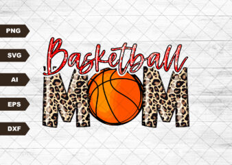 Basketball Mom PNG Image, Basketball Leopard Blue Design, Sublimation Designs Downloads, PNG Image