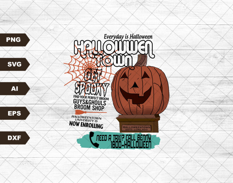 Halloween town pumpkin png digital download for sublimation or screens