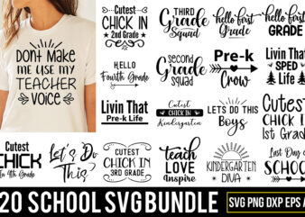 Back To School SVG Bundle t shirt template