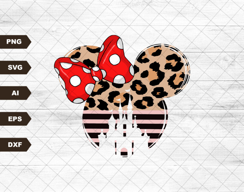 MouseSVG, Leopard and rose Mouse Vacation design SVG, sublimation design SVG, graphic design, digital download