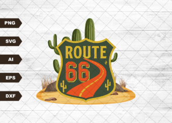 Route 66 PNG- Instant Digital Download-Boho Png Western Png Designs, Western sublimation, cactus png designs, road sign png, desert png