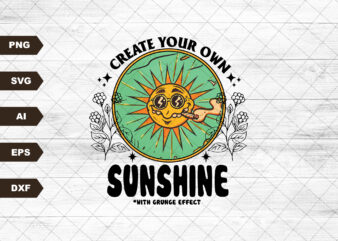 Create your own sunshine PNG- Sublimation Download- Hippie Designs-Smile face png, Happy face png,Hippie Png, Retro sunshine png,grunge png