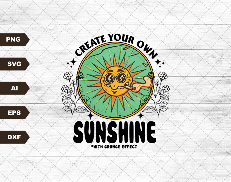 Create your own sunshine PNG- Sublimation Download- Hippie Designs-Smile face png, Happy face png,Hippie Png, Retro sunshine png,grunge png