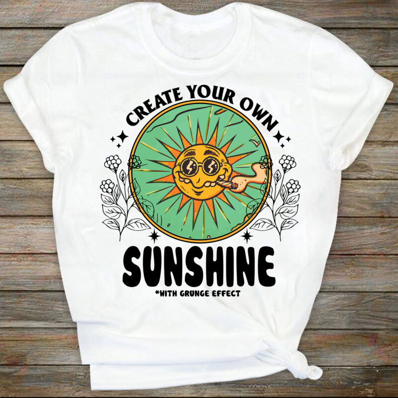 Create your own sunshine PNG- Sublimation Download- Hippie Designs-Smile face png, Happy face png,Hippie Png, Retro sunshine png,grunge png