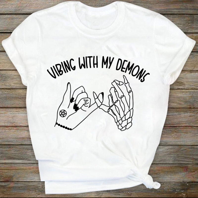 Vibing with my demons / it’s a vibe svg / pinky promise / Emo Gothic svg / Skeleton hand SVG, PNG, EPS, Cut File, Instant Download